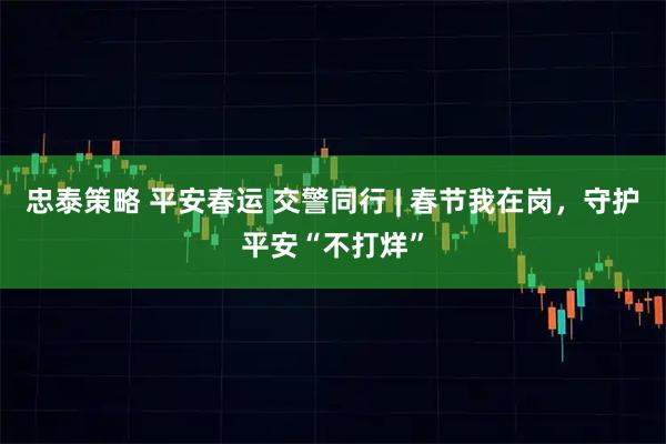 忠泰策略 平安春运 交警同行 | 春节我在岗,守护平安“不打烊”